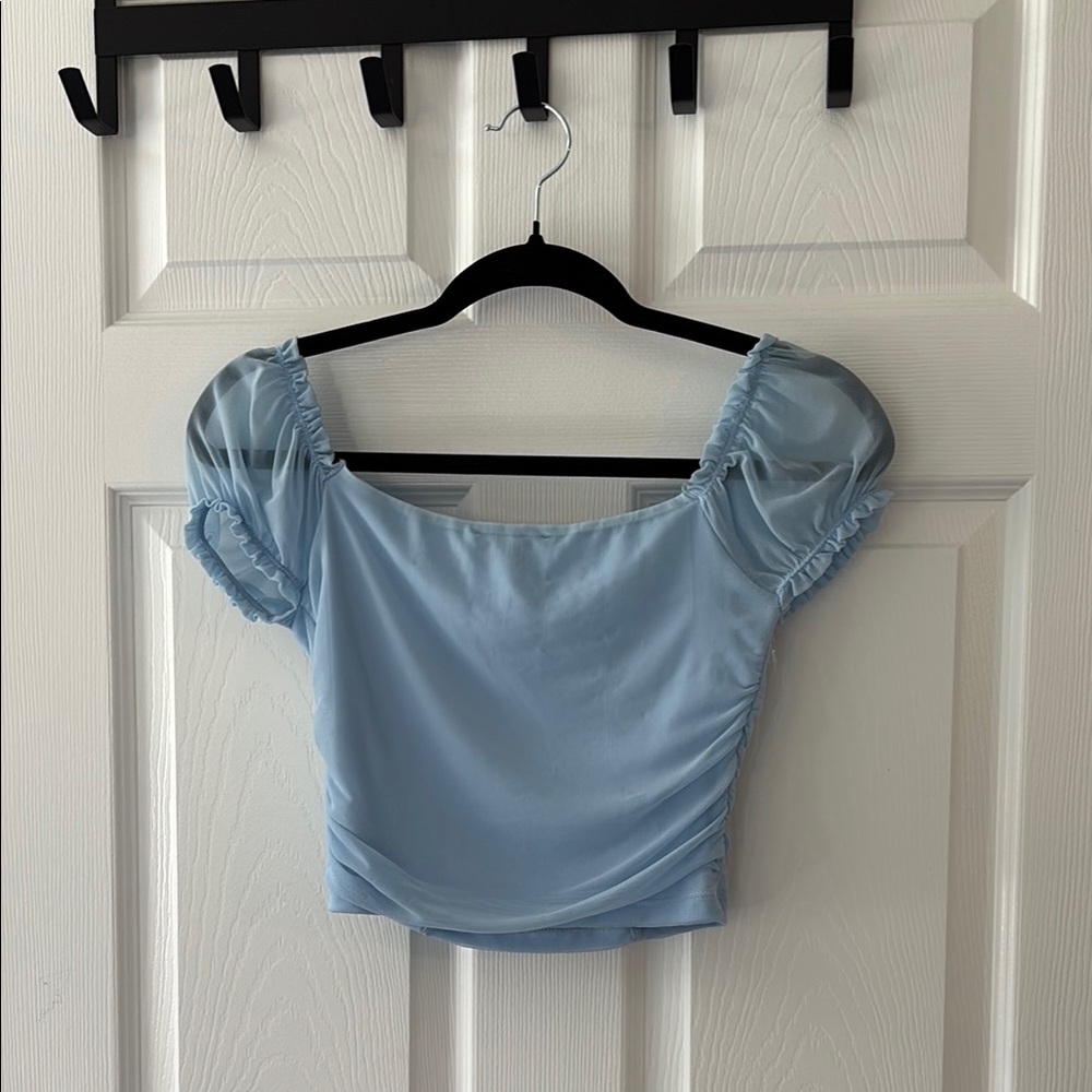 Blue Ruched Women's Top - Picture 2 of 2